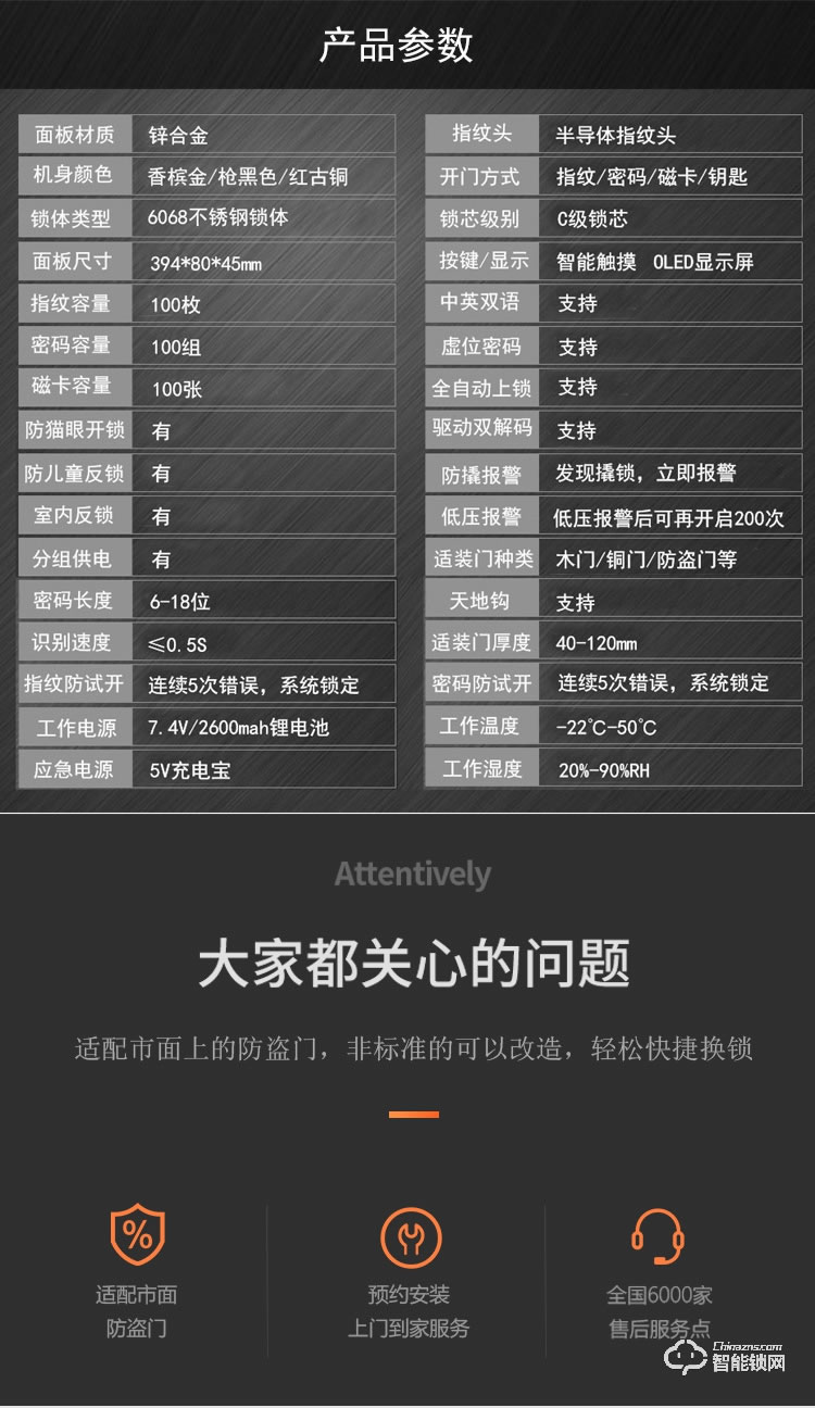 深麗安智能鎖 D5全自動(dòng)指紋鎖家用防盜門智能鎖