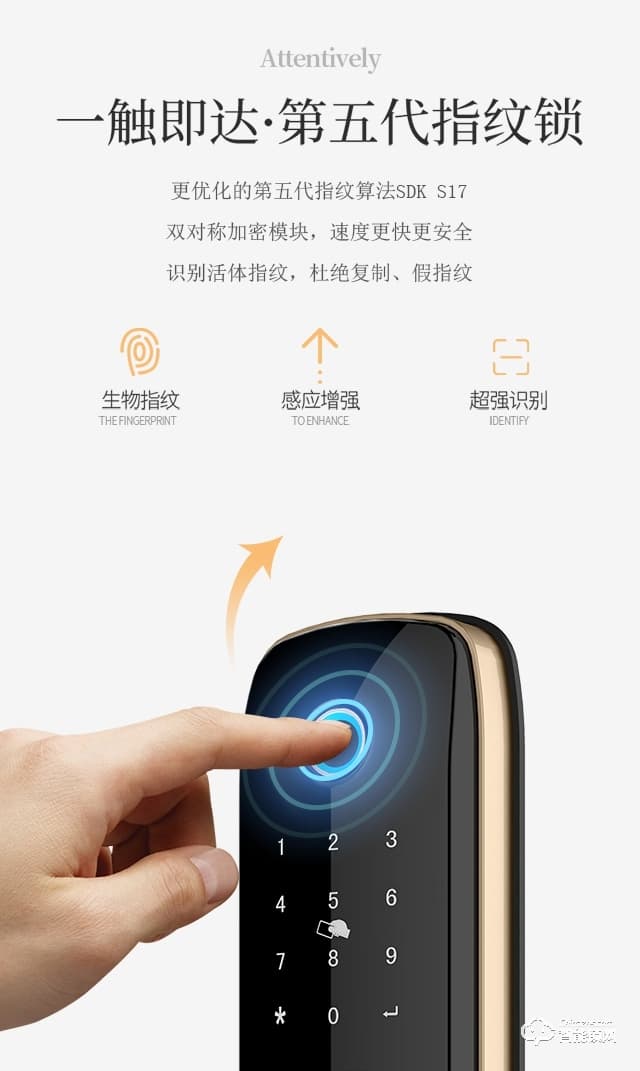 深麗安智能鎖 A2家用防盜門木不銹鋼門鎖