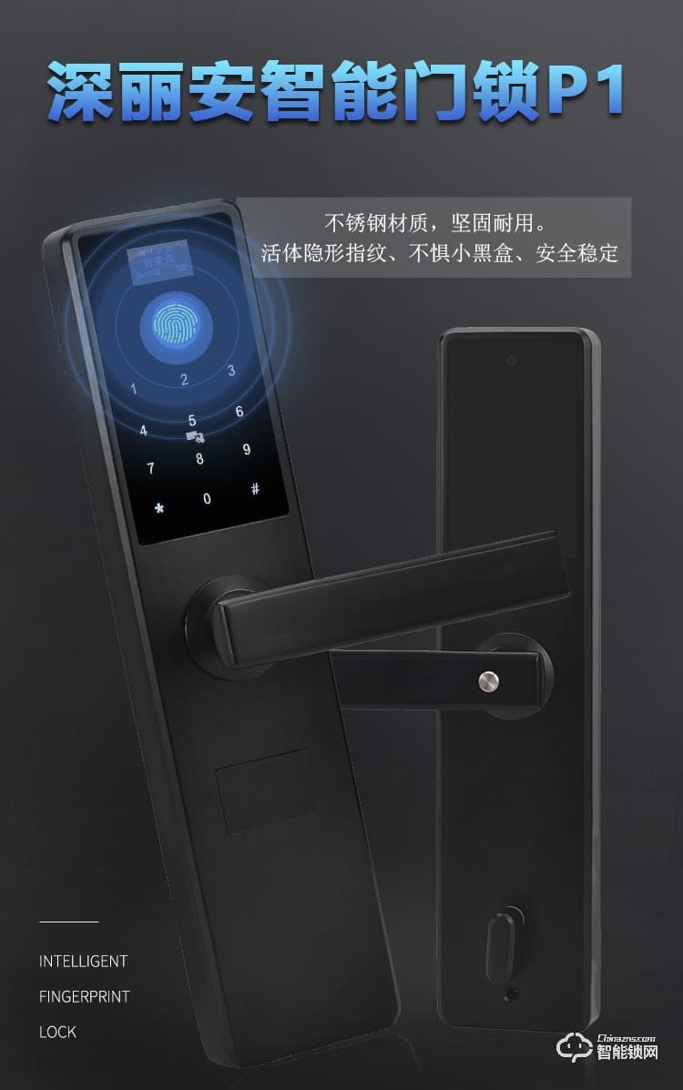 深麗安智能鎖 P1防盜家用防貓眼智能密碼鎖