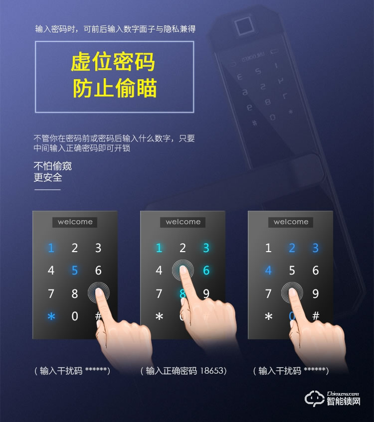 深麗安智能鎖 家用房間門密碼鎖