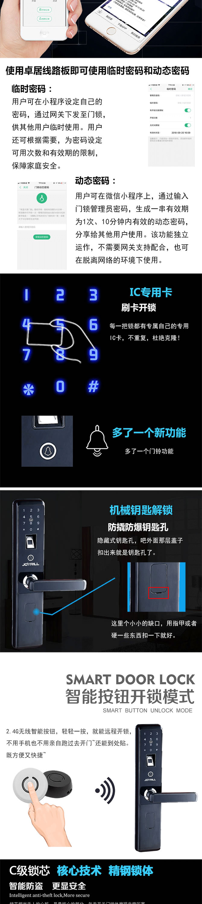 卓居智能鎖 JR-0202智能門鎖