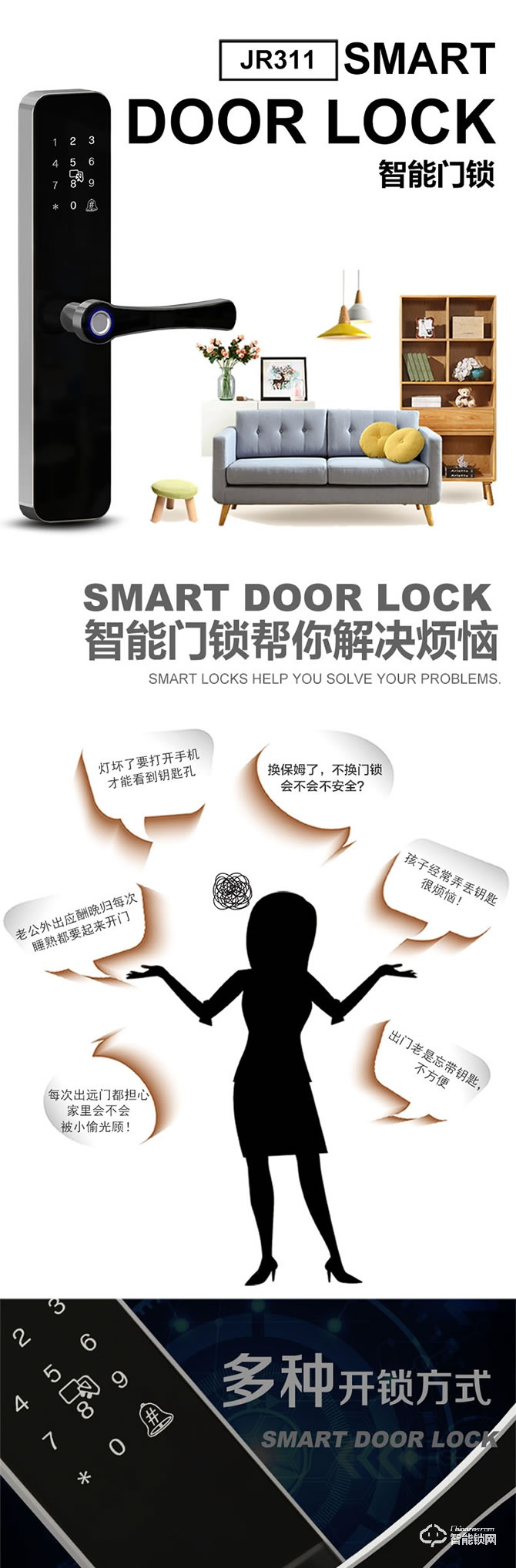 卓居智能鎖 JR-311智能門鎖