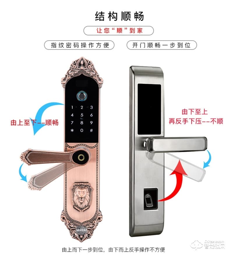 紋盾美智能鎖  H610簡歐新中式智能鎖