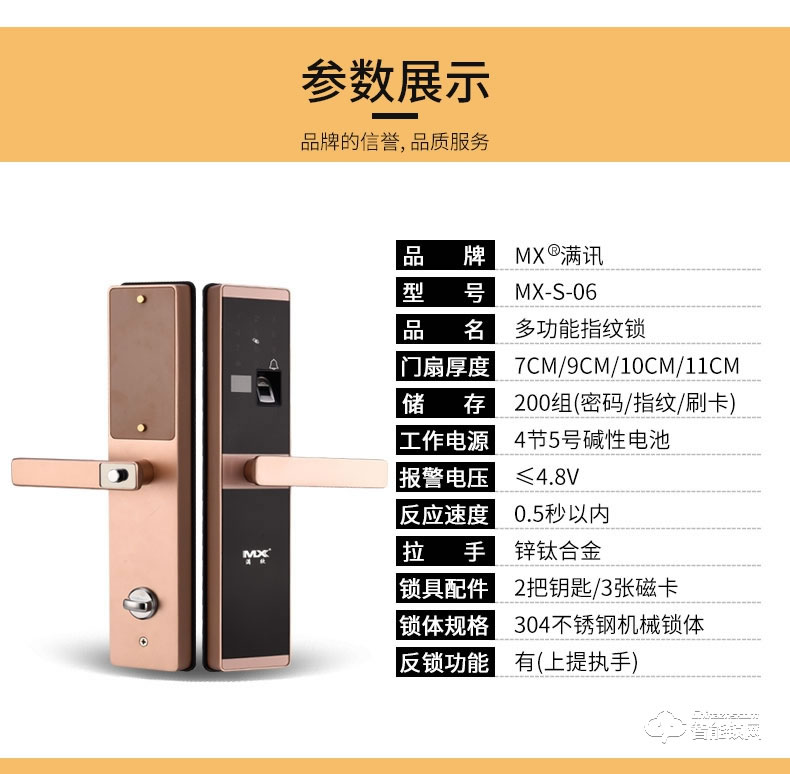 滿訊智能鎖 家用商用智能密碼鎖