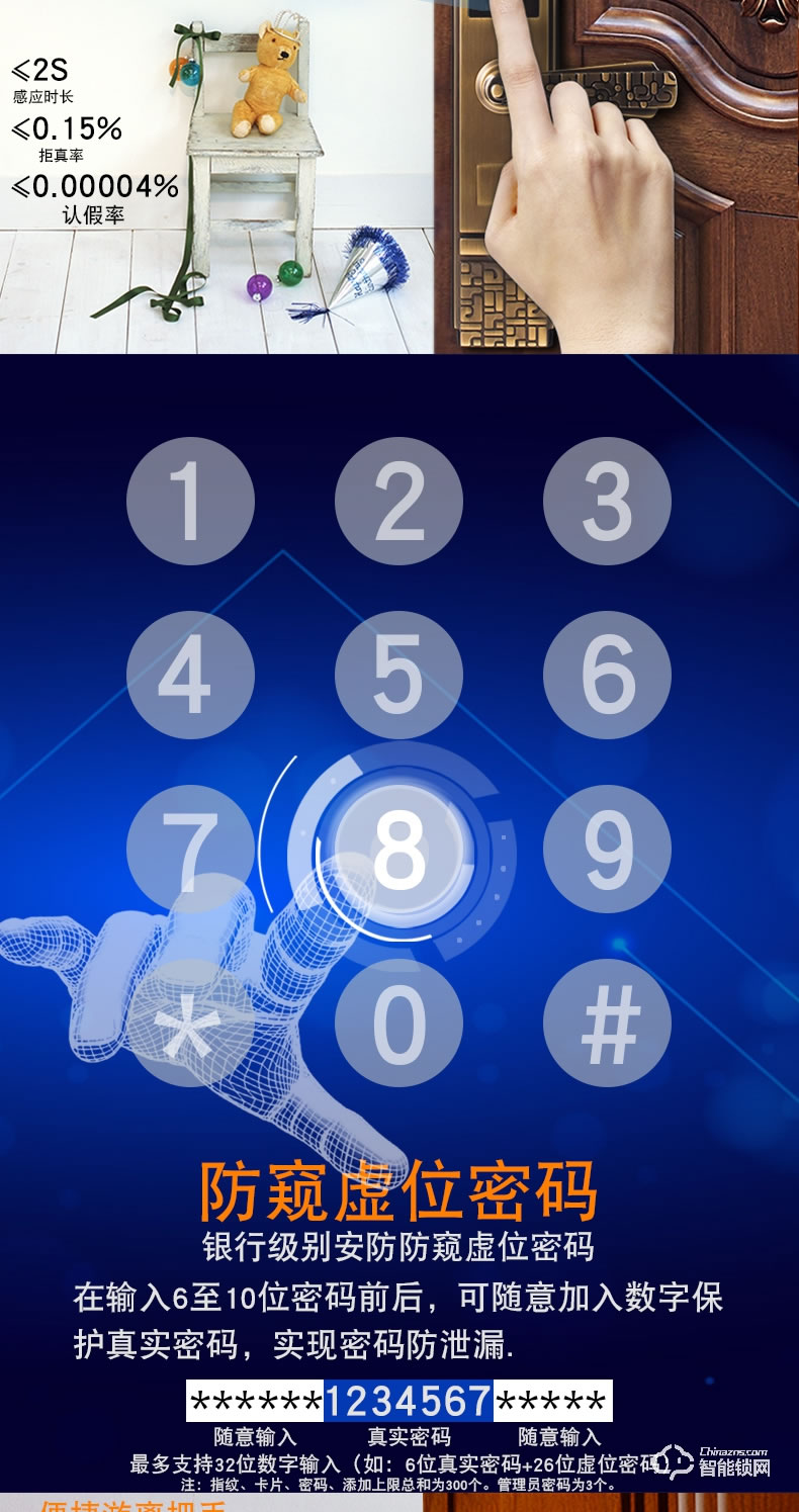 世連泰好純銅智能鎖 SL628密碼鎖木門電子鎖