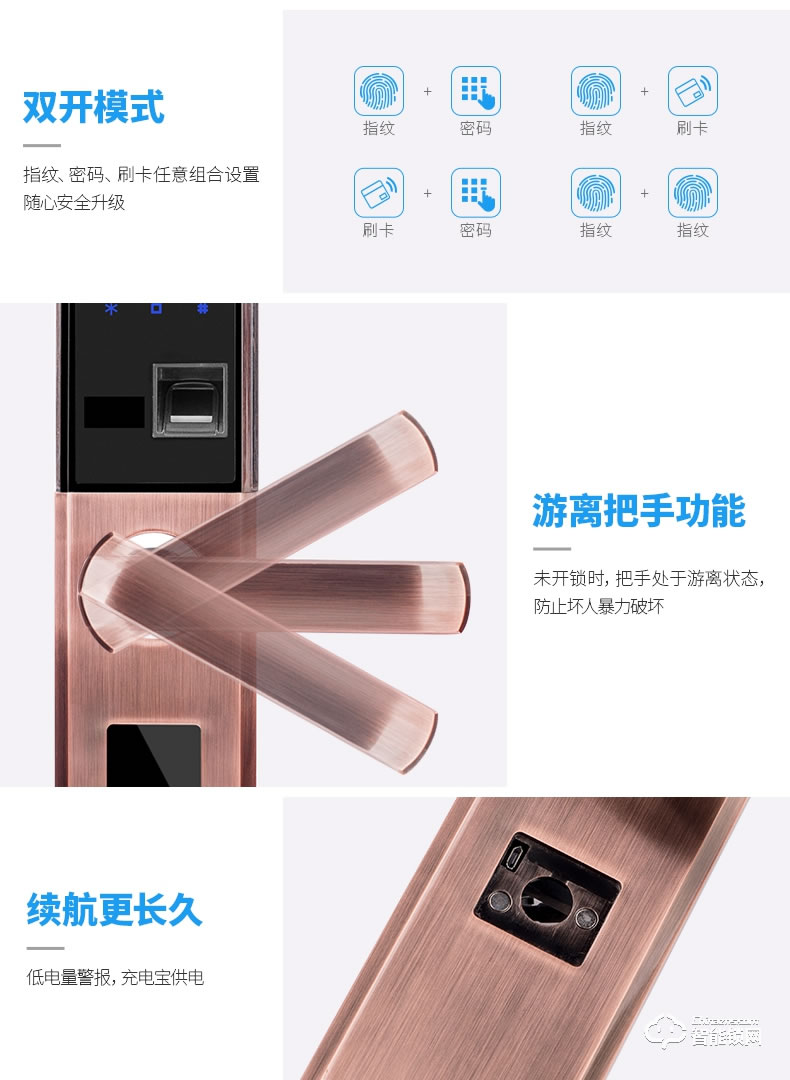 君輝指紋鎖 密碼鎖智能刷卡鎖家用防盜門(mén)鎖