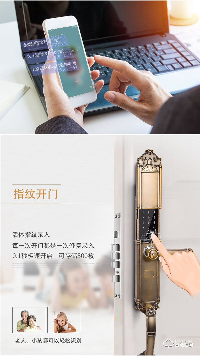 索普頓指紋鎖 S12別墅大門密碼磁卡感應(yīng)智能鎖