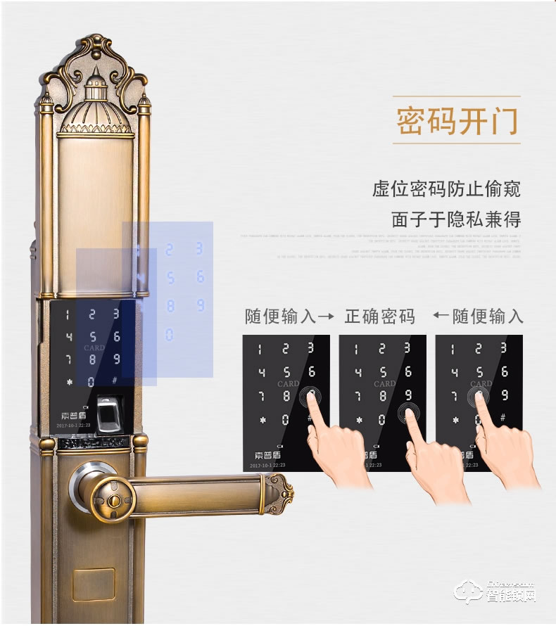 索普頓指紋鎖 S12別墅大門密碼磁卡感應(yīng)智能鎖