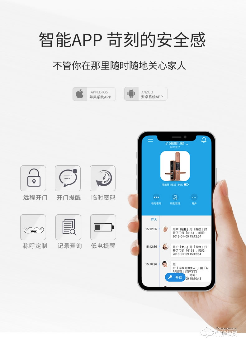 索普盾指紋鎖 S15防盜大門鎖密碼感應智能鎖
