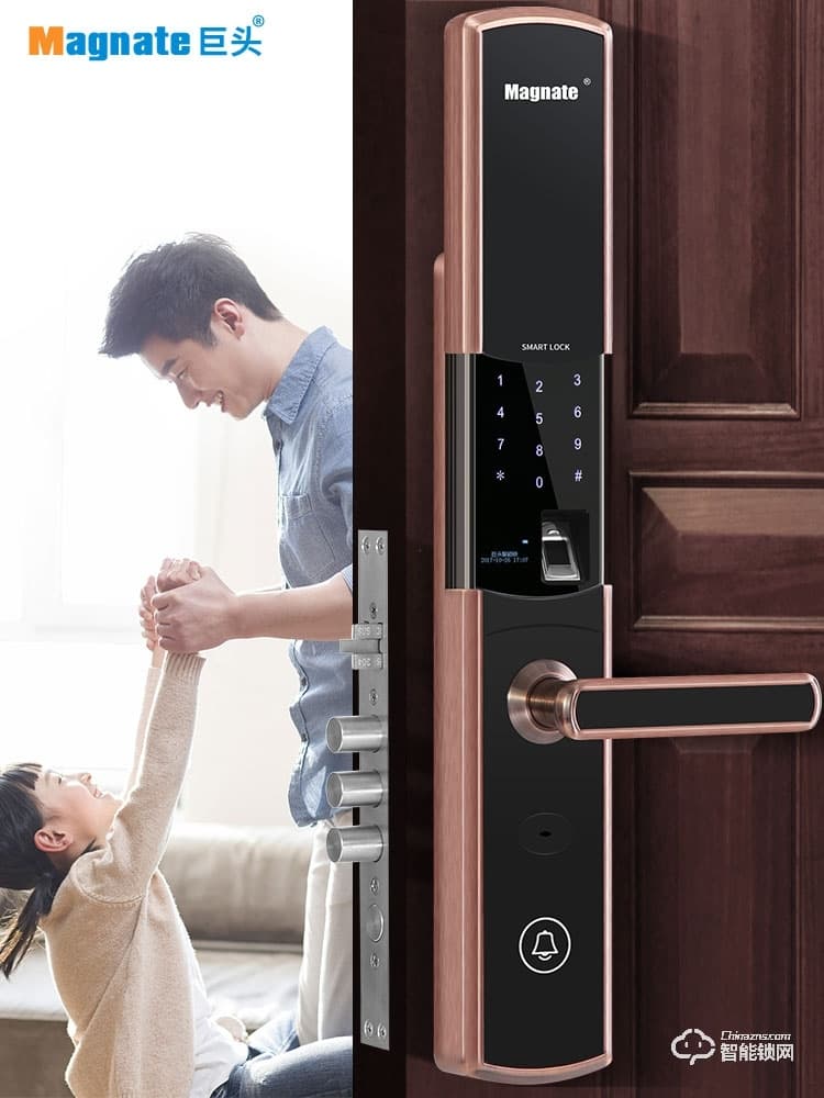巨頭智能鎖 自動識別滑蓋密碼鎖智能門鎖