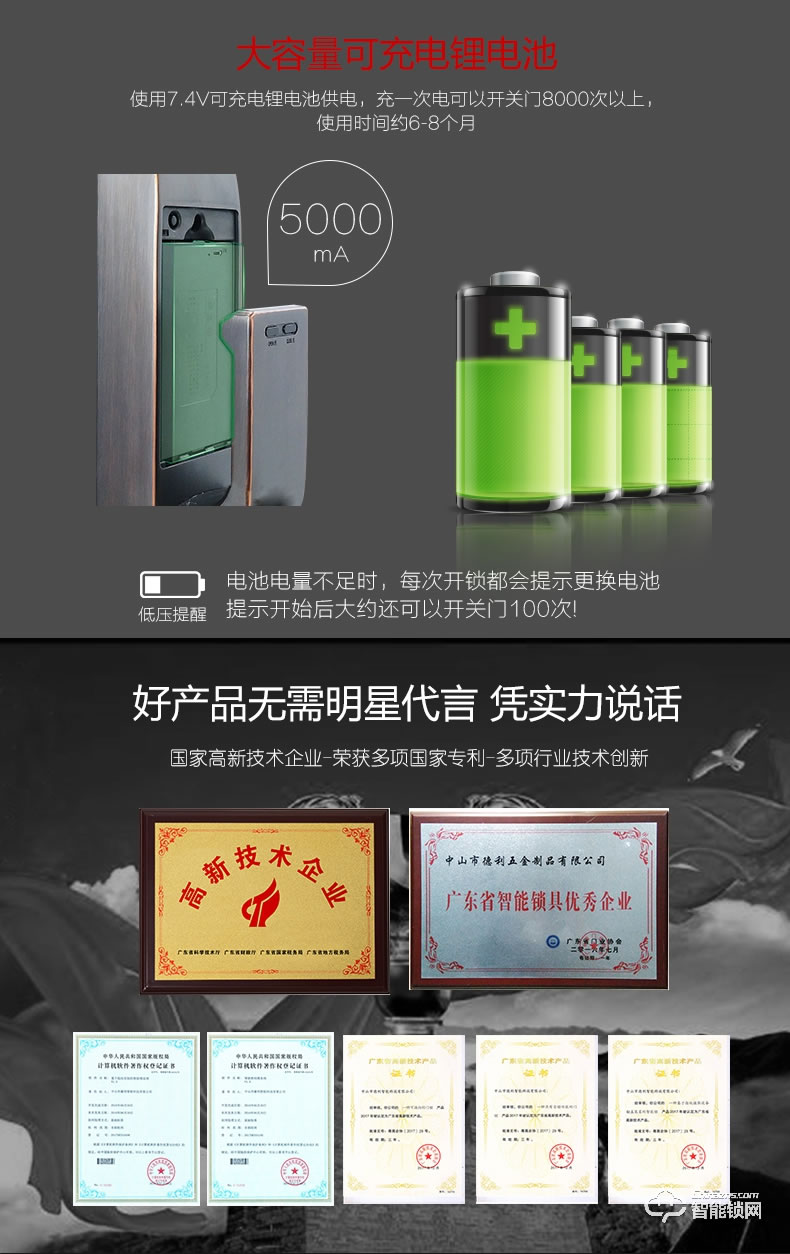 德利智能鎖 DZ001全自動智能密碼電子感應鎖