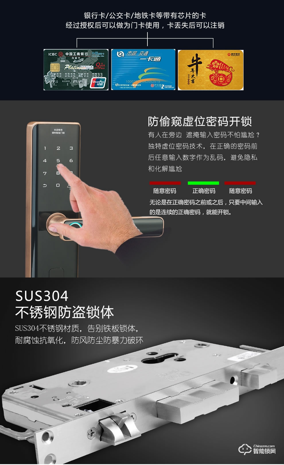 德利智能鎖 家用防盜門(mén)隱形一握開(kāi)智能門(mén)鎖