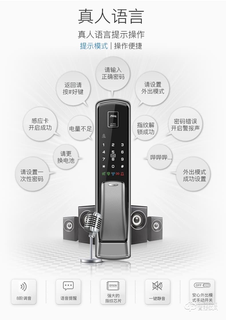 彌瑞智能鎖 MI-7800韓國進口家用指紋智能門鎖