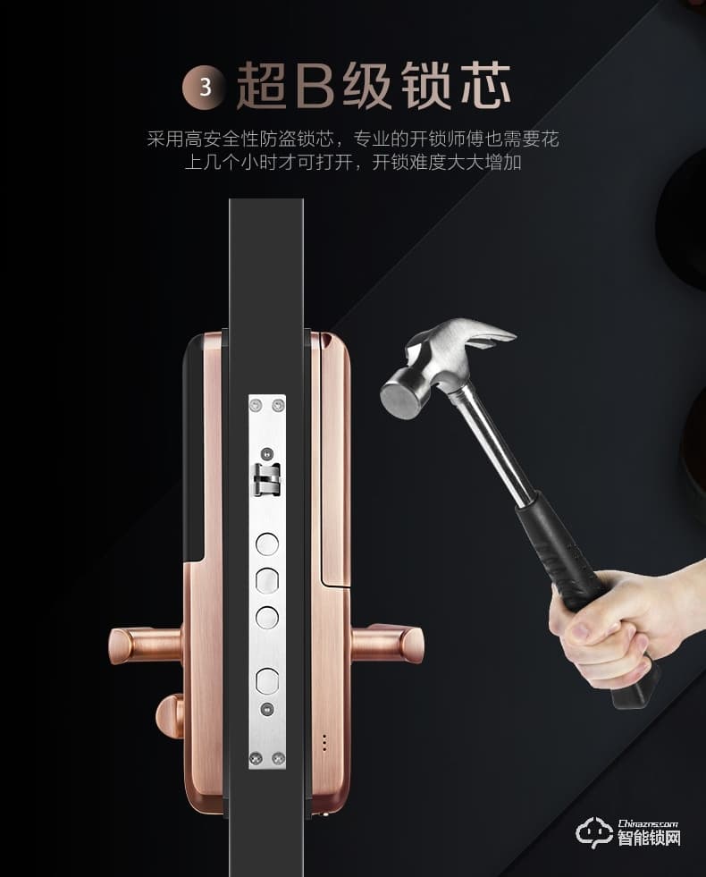 威仕盾智能鎖 家用半自動滑蓋智能鎖大門鎖密碼鎖