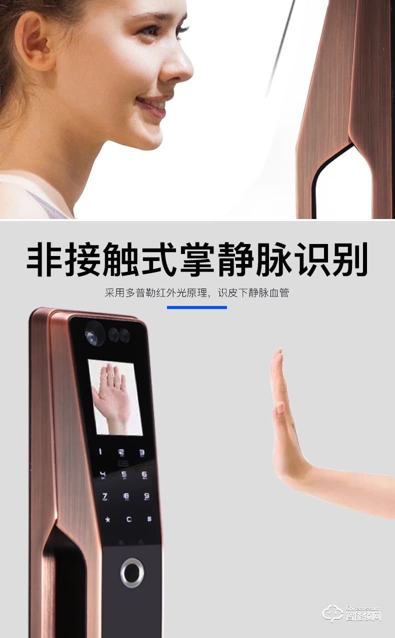 佳合智能鎖 R8S人臉識別掌靜脈密碼鎖電子門鎖