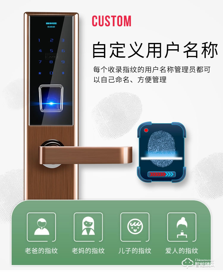 榮鑰指紋鎖 S10指紋密碼智能鎖