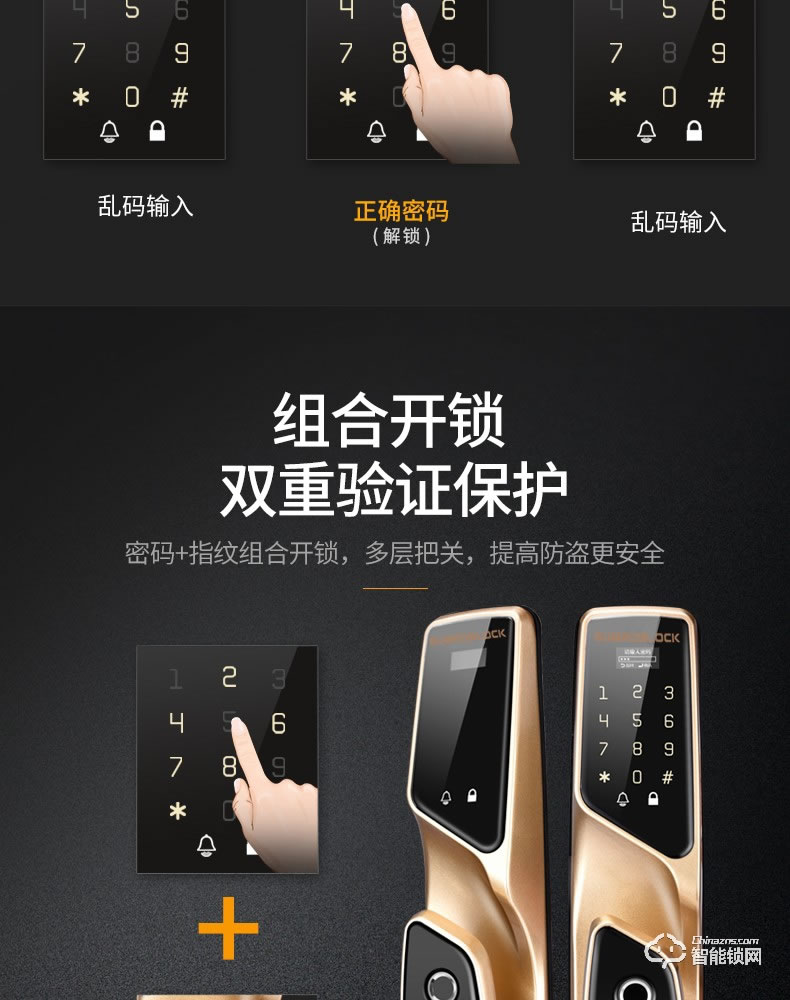 戈德仕智能鎖 全自動密碼指紋鎖