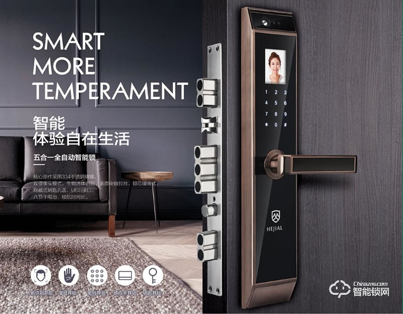 合家利智能鎖 H06五合一全自動人臉識別智能鎖
