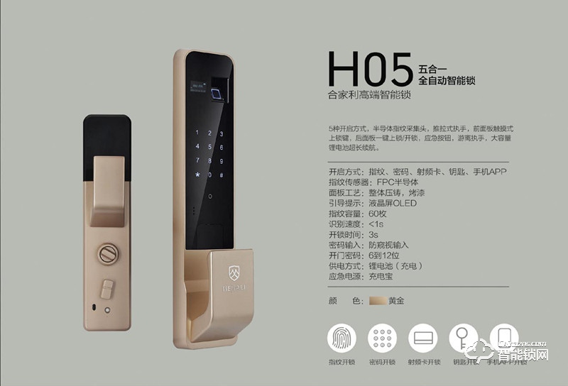 合家利智能鎖 H05五合一全自動智能鎖