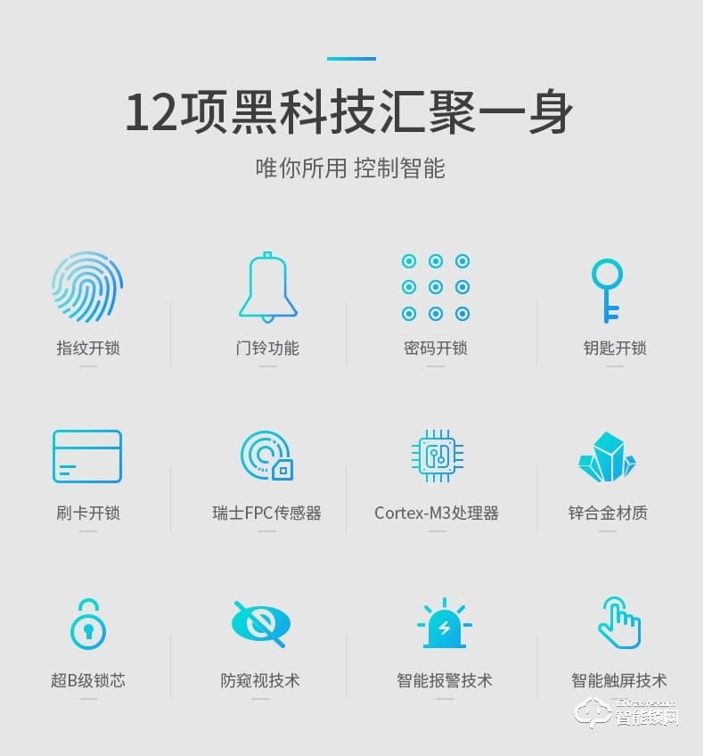 卡迪龍智能鎖 防盜門自動滑蓋密碼智能鎖