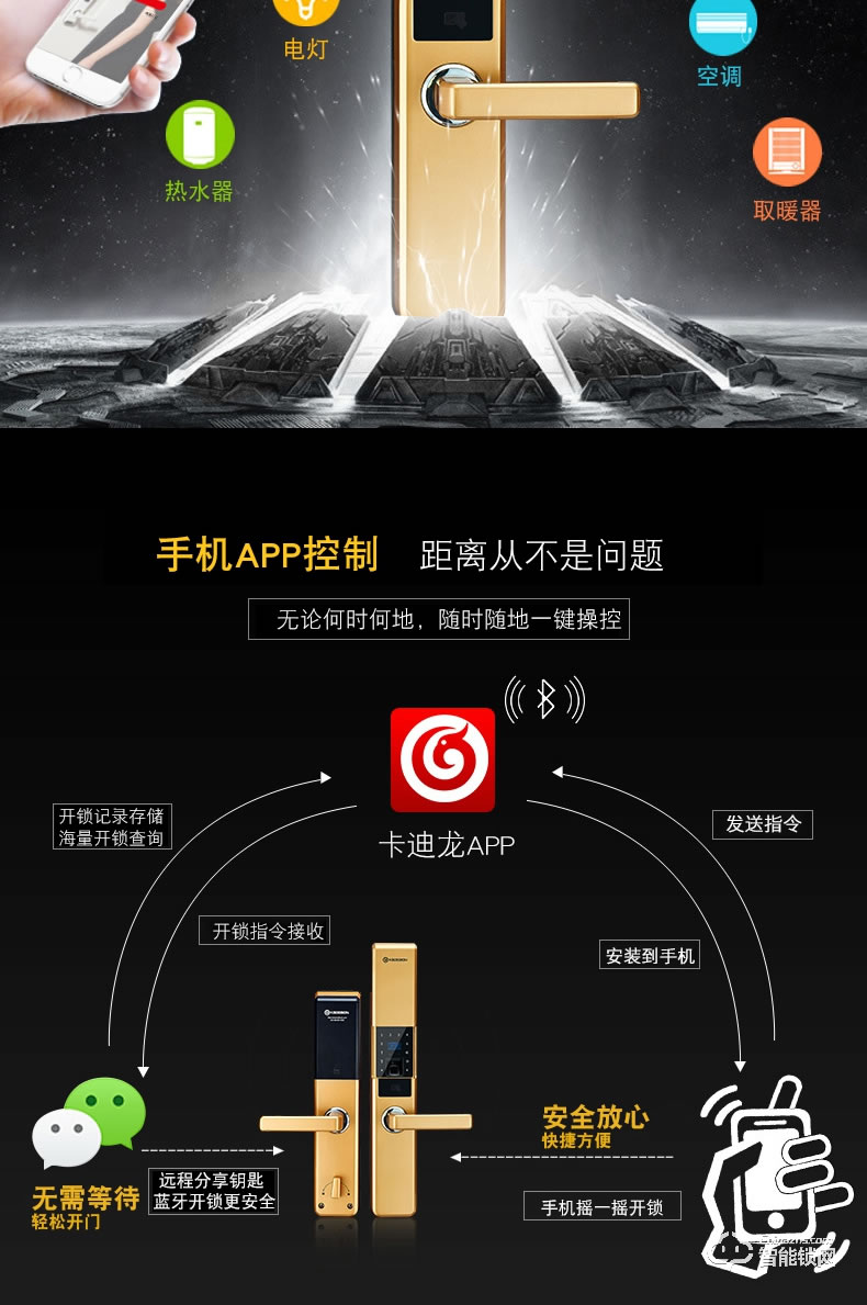 卡迪龍智能鎖 家用防盜門鎖電子鎖密碼鎖