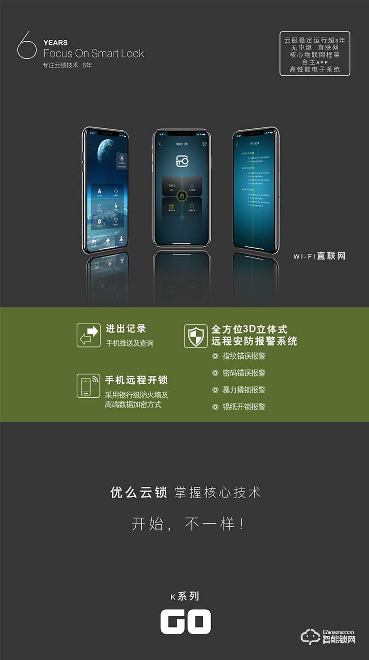 優么云智能鎖 K1家用指紋鎖智能鎖