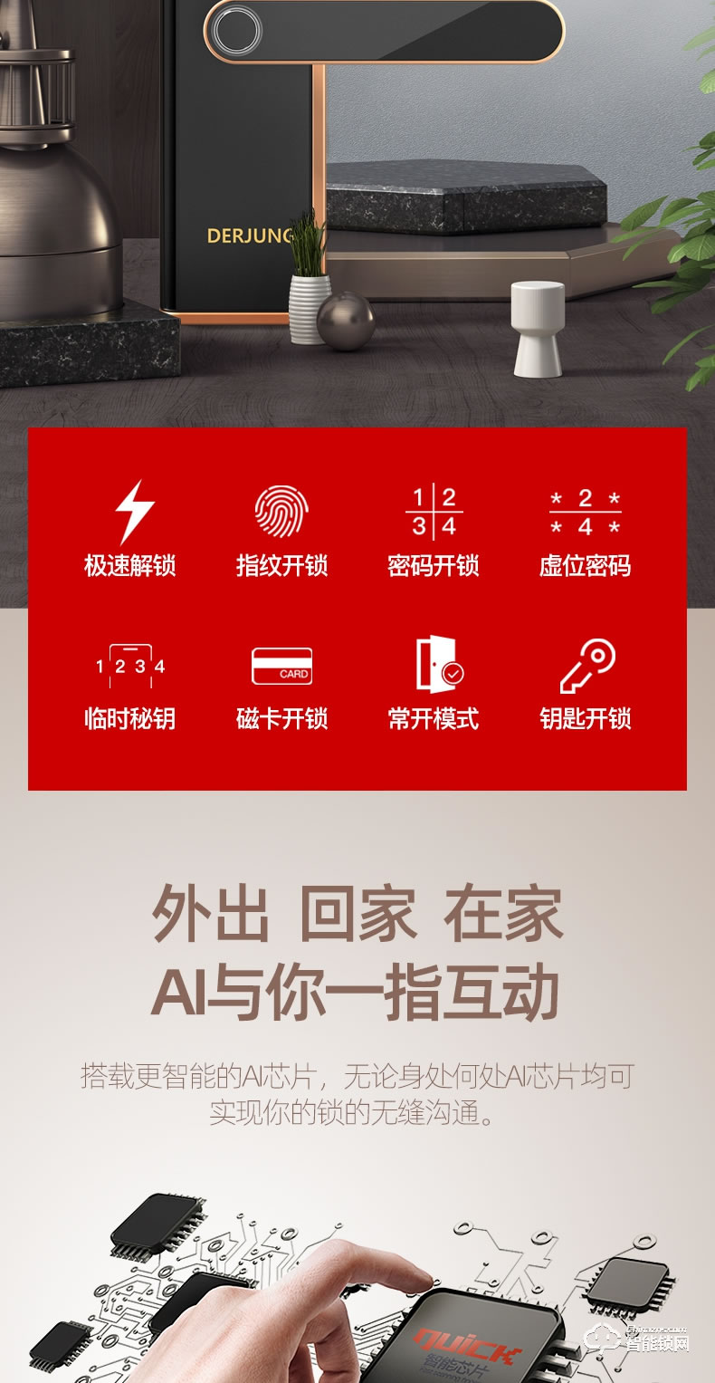 典匠智能鎖 D5家用防盜門密碼鎖感應鎖