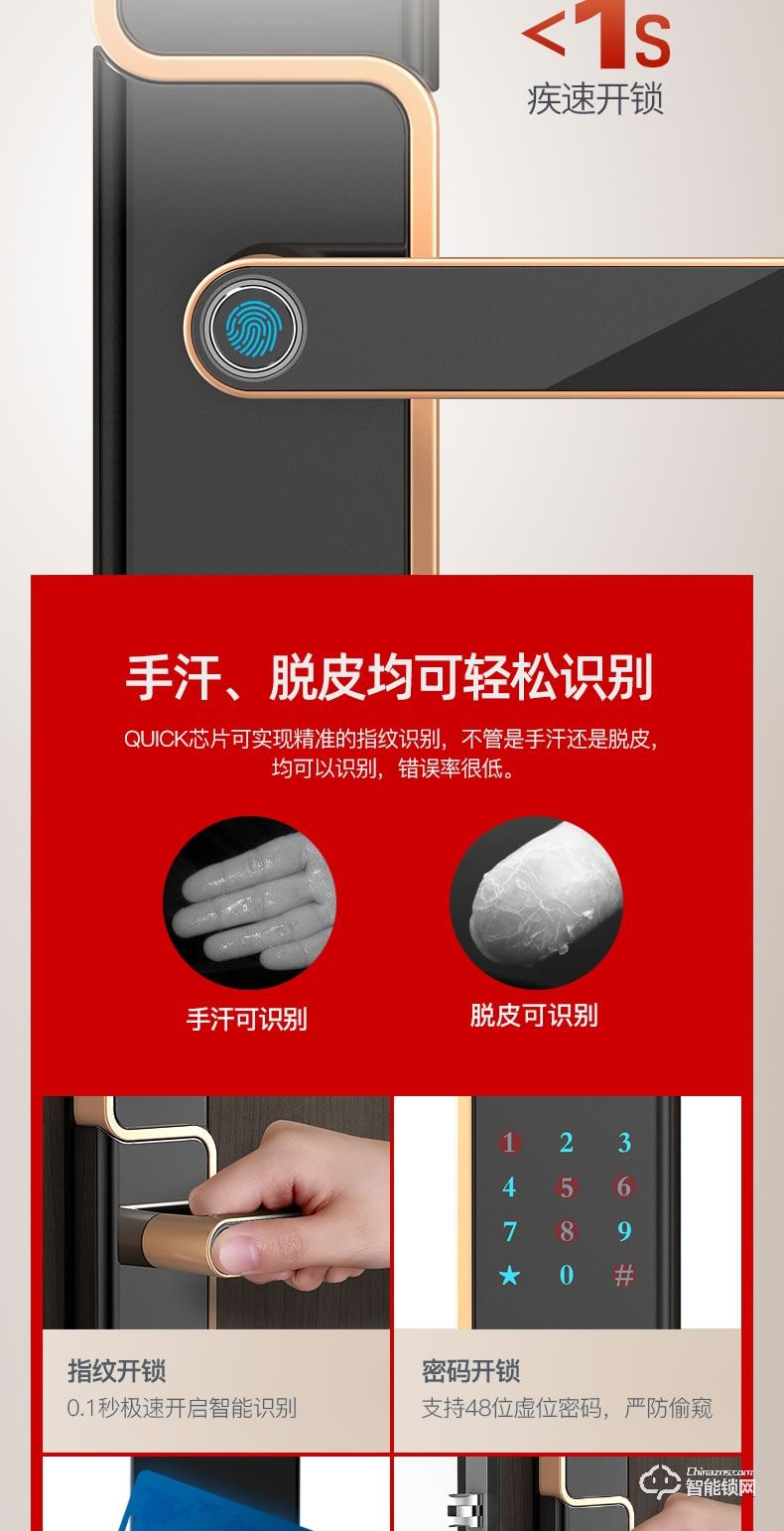 典匠智能鎖 D5家用防盜門密碼鎖感應鎖