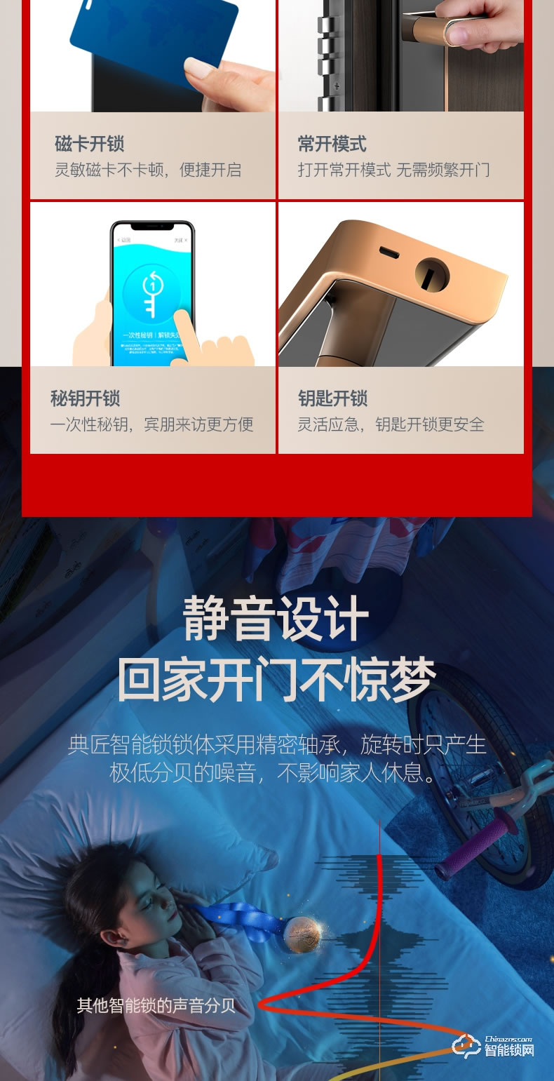 典匠智能鎖 D5家用防盜門密碼鎖感應鎖