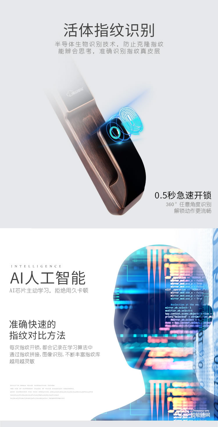 復(fù)旦申花智能鎖 A6全自動(dòng)智能指紋密碼鎖