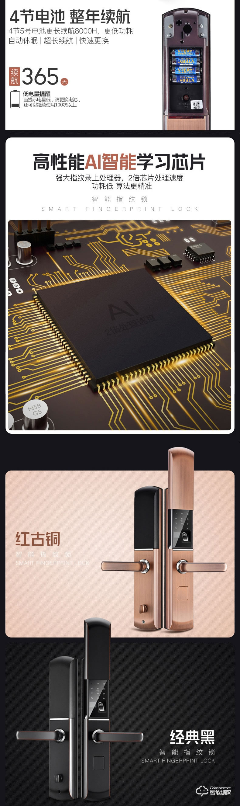 比格漢斯智能鎖 S3時尚滑蓋密碼指紋安全鎖