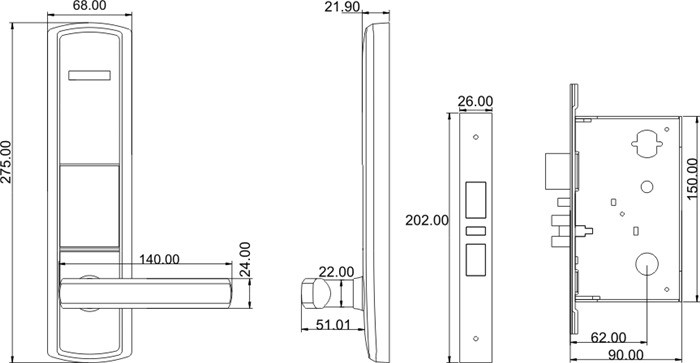 威薩智能鎖 V890B系列防盜門鎖智能門鎖