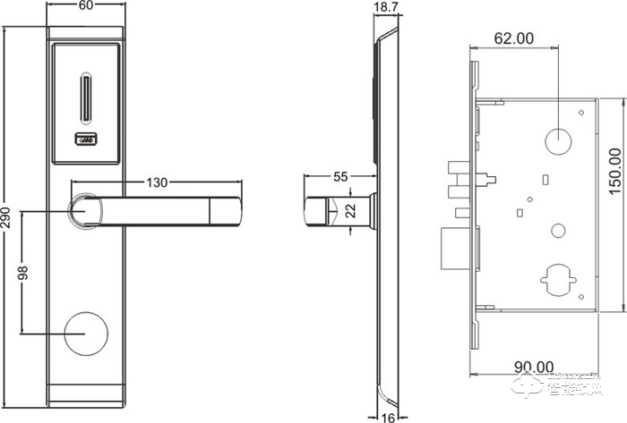 威薩智能鎖 V902系列酒店出租房感應鎖