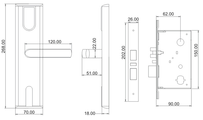 威薩智能鎖 V823系列酒店感應鎖