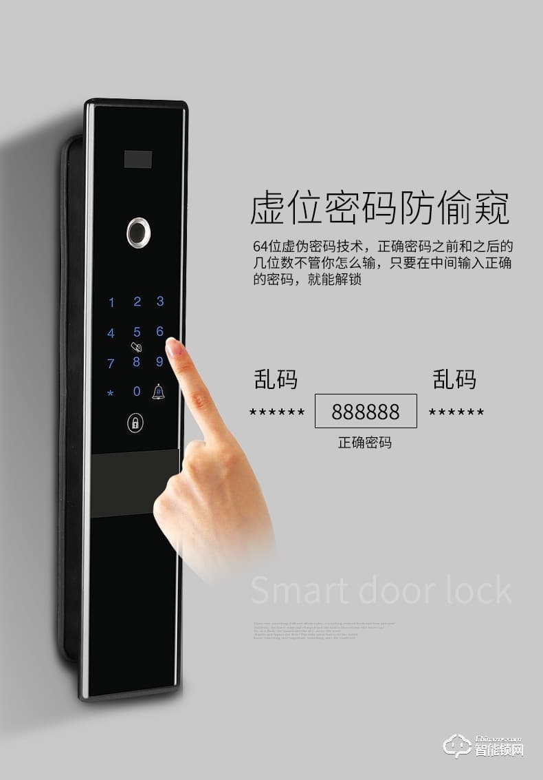 智聯美家智能鎖 M0605全自動直板密碼鎖