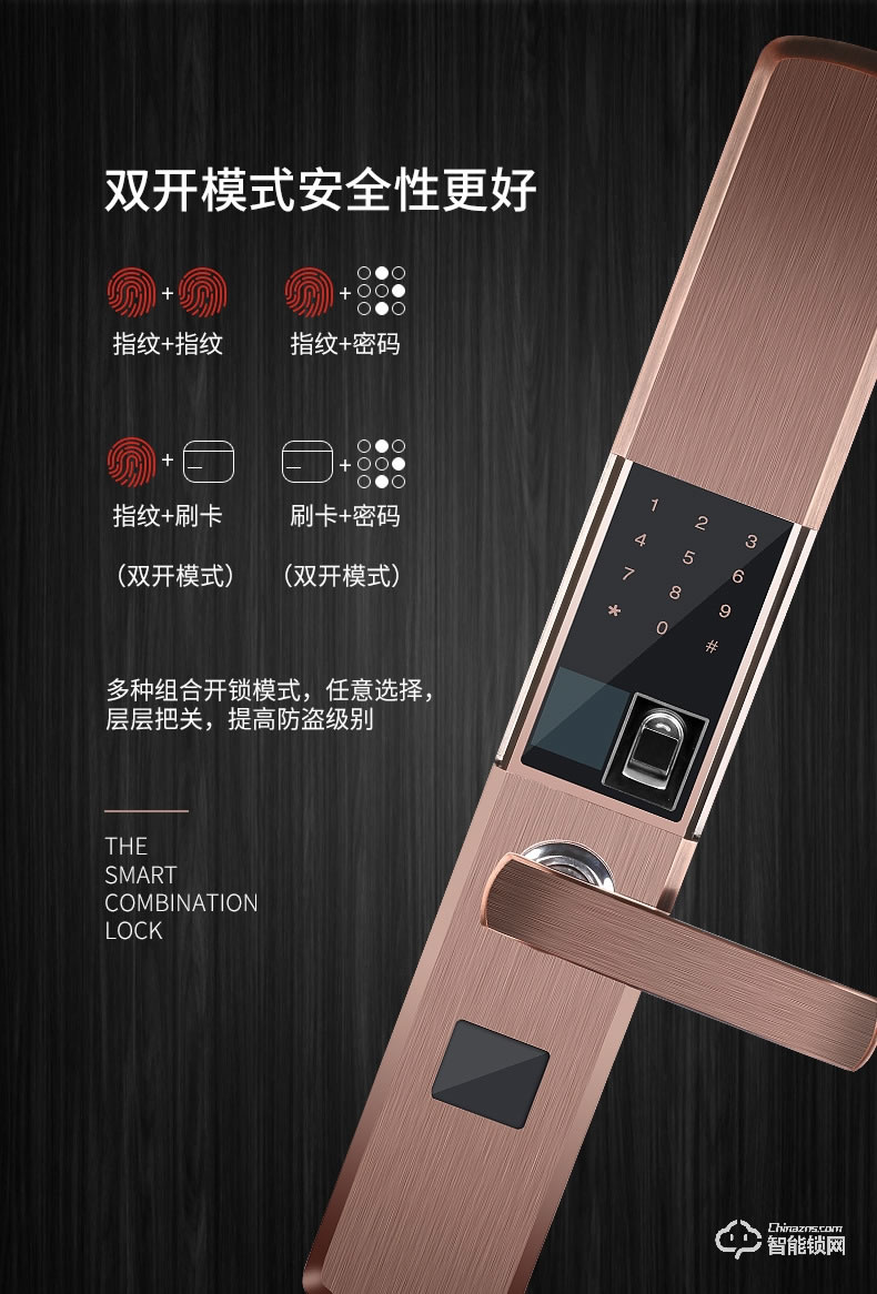 智聯美家智能鎖 M0506自動下滑蓋智能密碼鎖