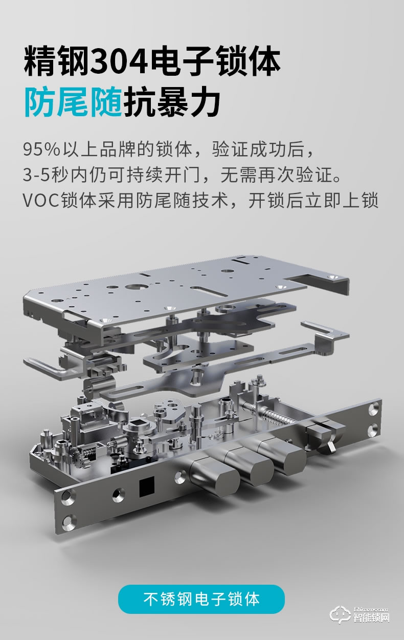 VOC智能鎖 X6家用防盜門天貓精靈手機遠程鎖