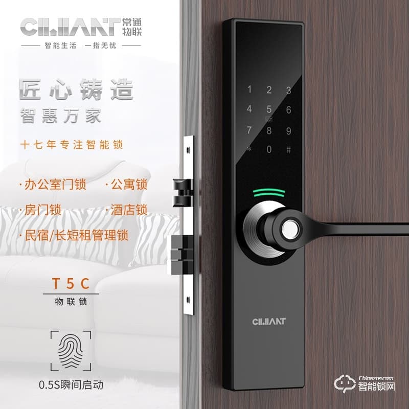 常通物聯(lián)智能鎖 T5C家用防盜門全自動智能鎖