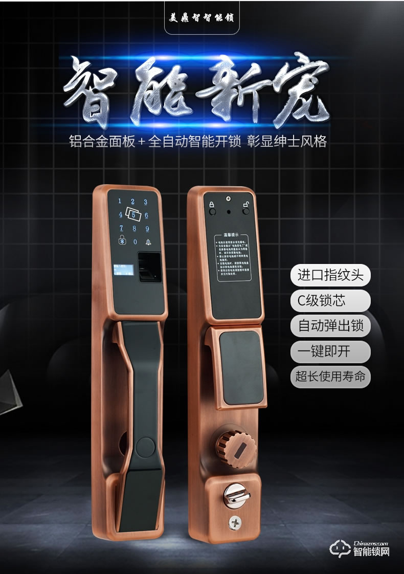 美鼎智智能鎖 智能家用密碼鎖遠程防盜門鎖