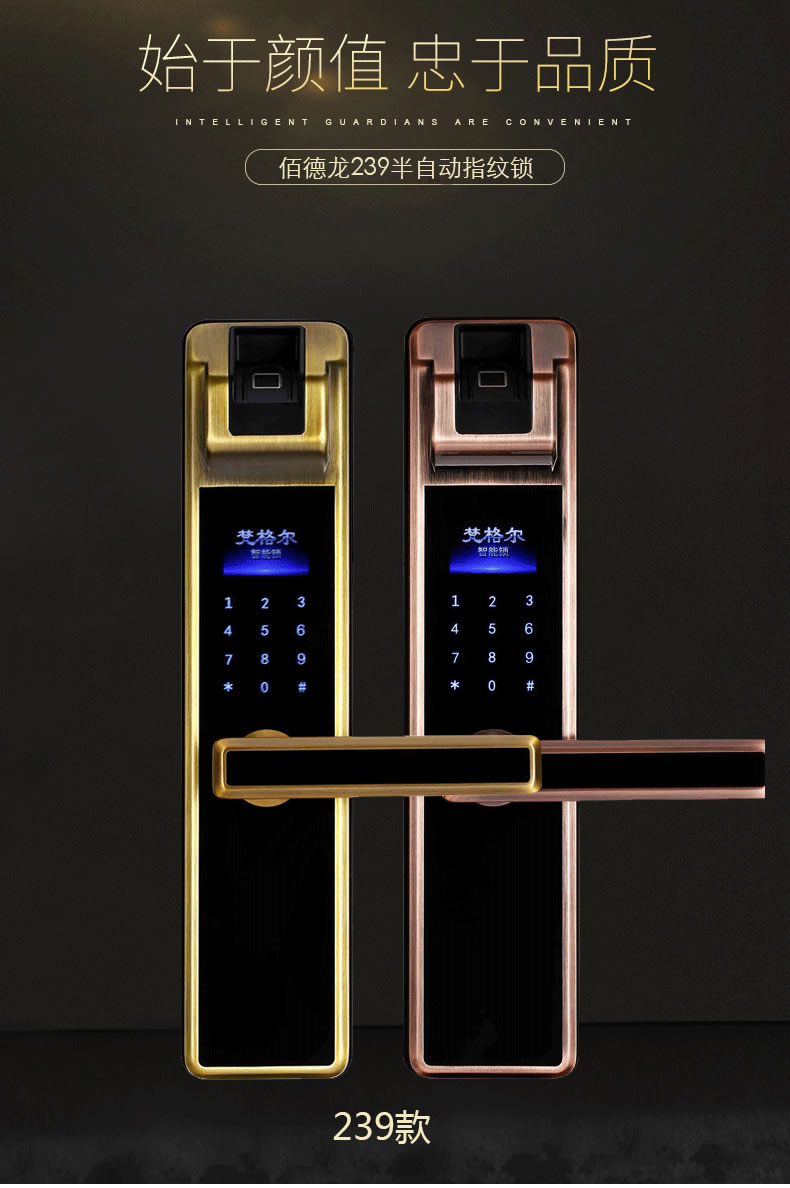 佰德龍智能鎖 239家用防盜門電子密碼鎖