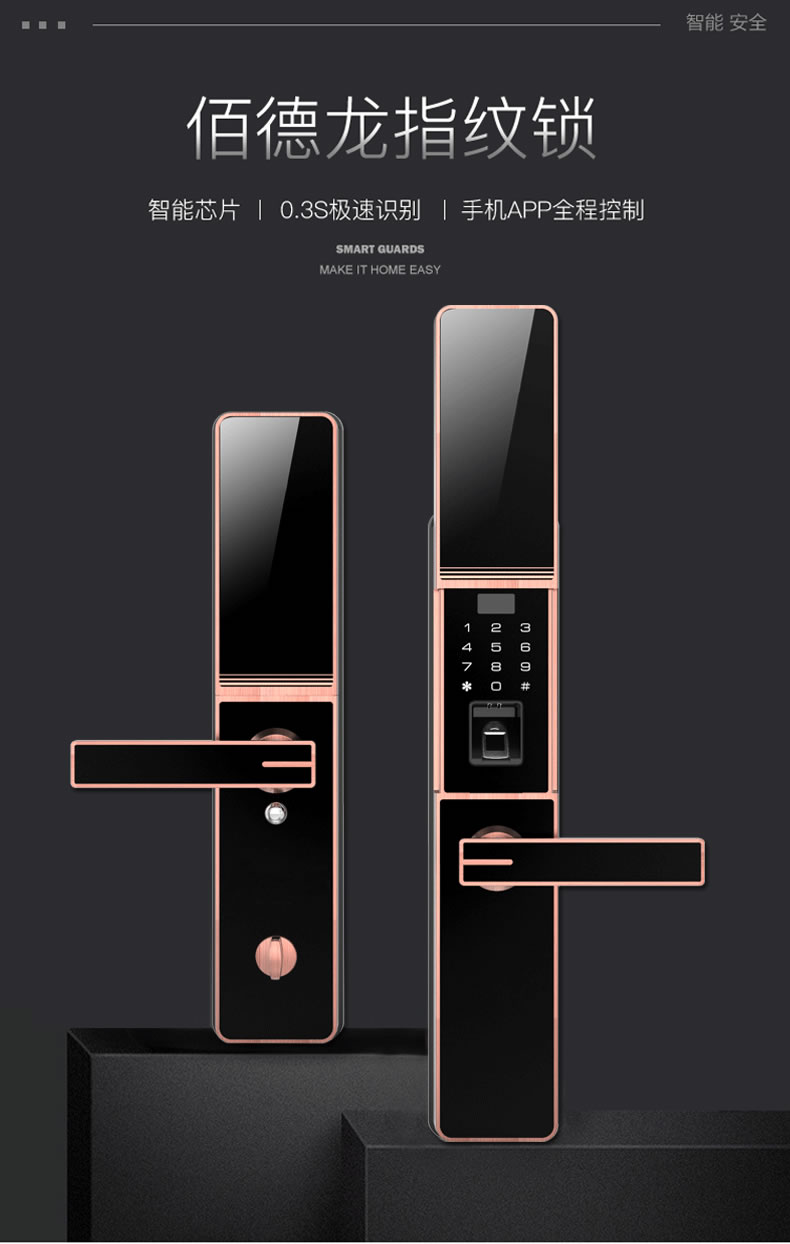 佰德龍智能鎖 219家用防盜門指紋鎖遠程智能鎖