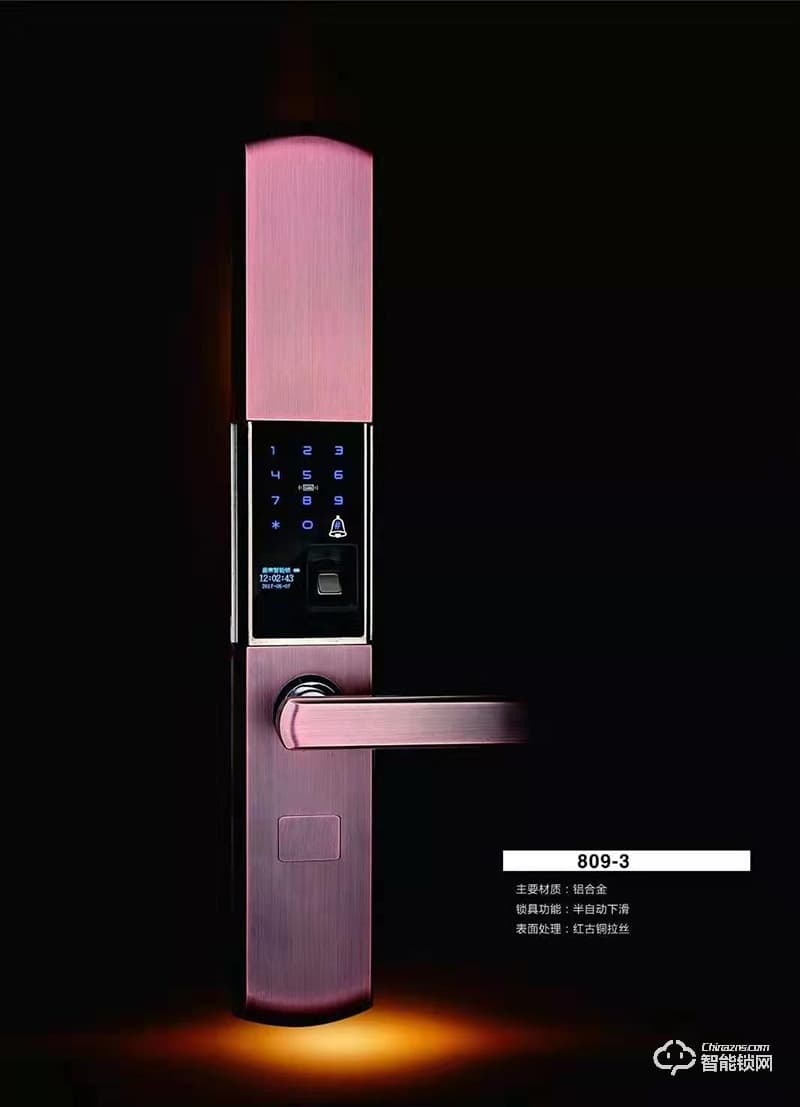 拉多拉斯智能鎖 809-3鋁合金半自動(dòng)滑蓋智能鎖