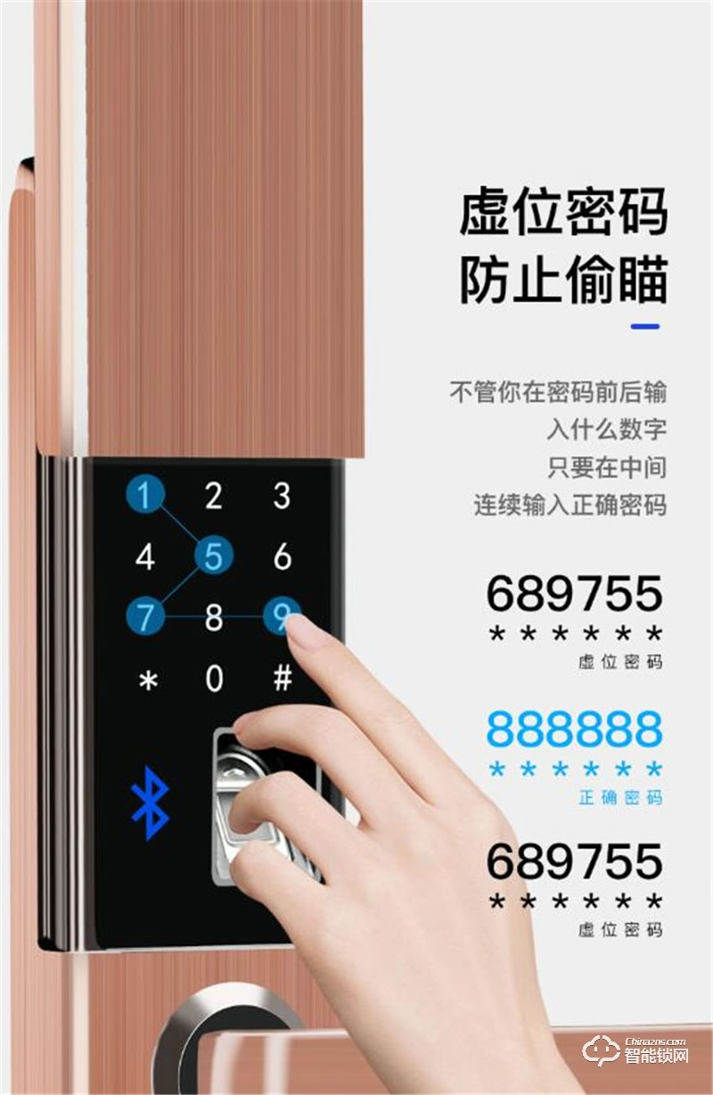 洛克曼B13半自動智能鎖 自動下滑蓋鋅合金材質