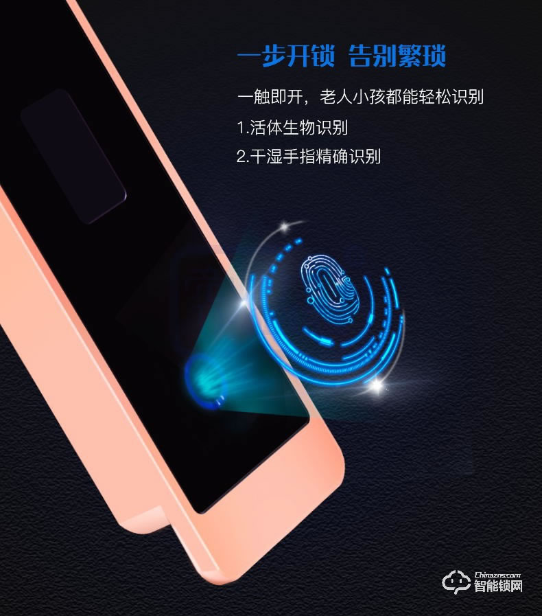 帝耐科智能鎖 DH618直板全自動指紋鎖