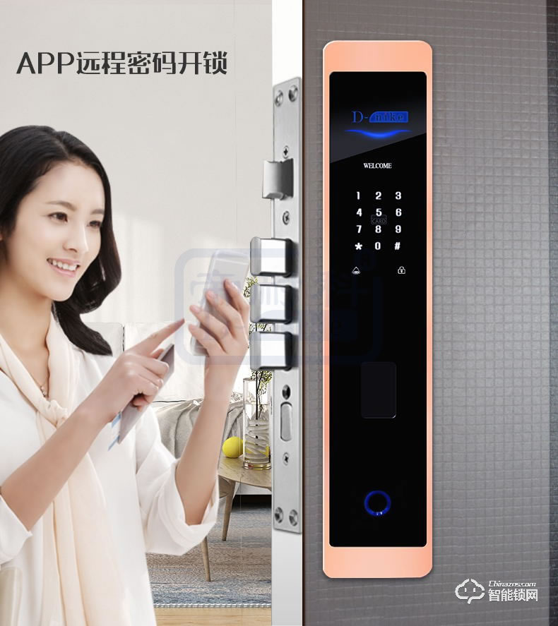 帝耐科智能鎖 DH618直板全自動指紋鎖