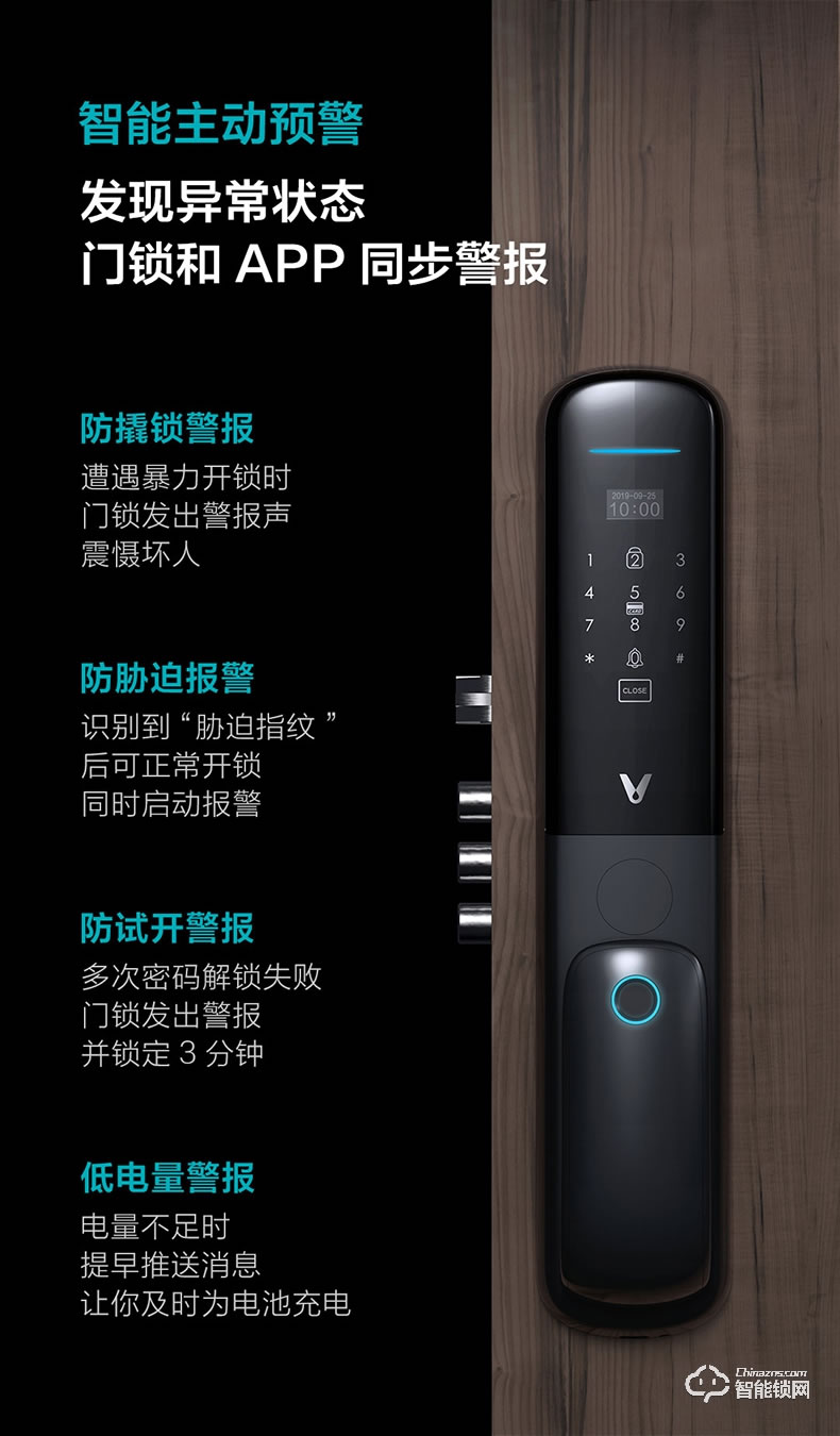 云米智能鎖 Link推拉版家用防盜門密碼鎖智能鎖