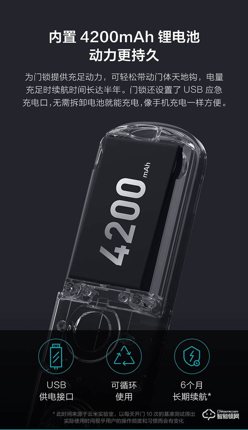 云米智能鎖 Link推拉版家用防盜門密碼鎖智能鎖