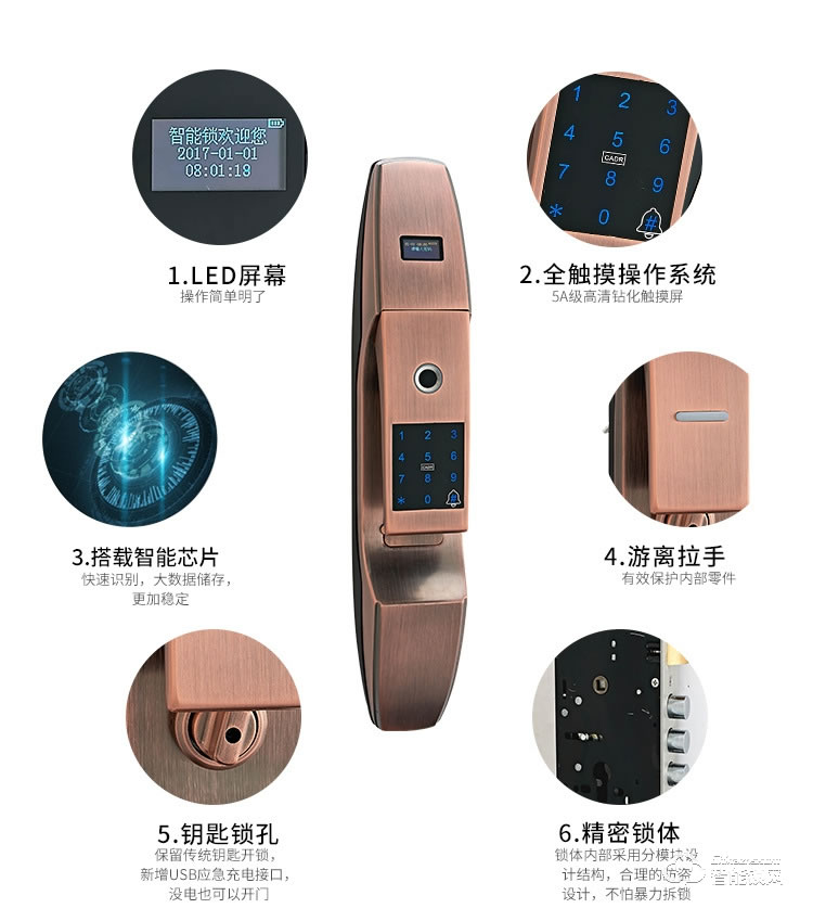 盾豹智能鎖 D-Q7全自動智能密碼鎖