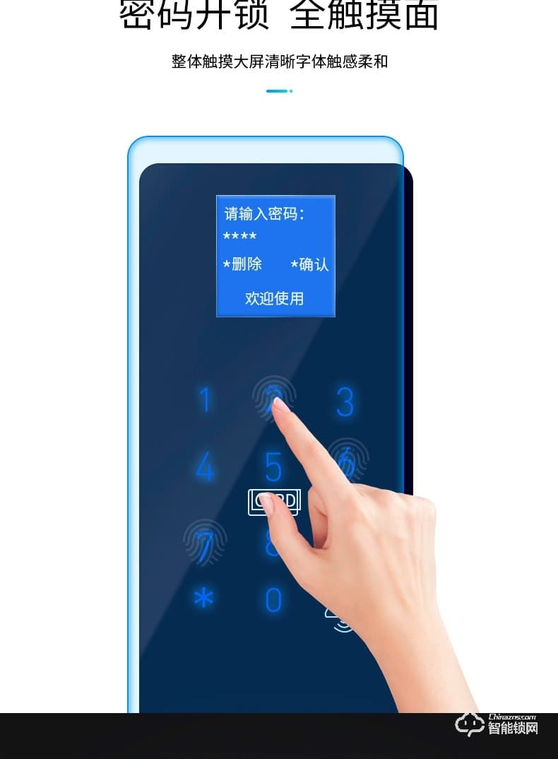 創鴻智能鎖 新玻璃門指紋鎖單雙門密碼鎖