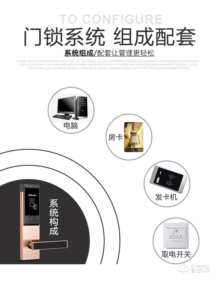 創鴻智能鎖 63RFQH酒店刷卡智能門鎖感應鎖